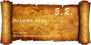Belanka Rita névjegykártya