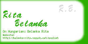 rita belanka business card